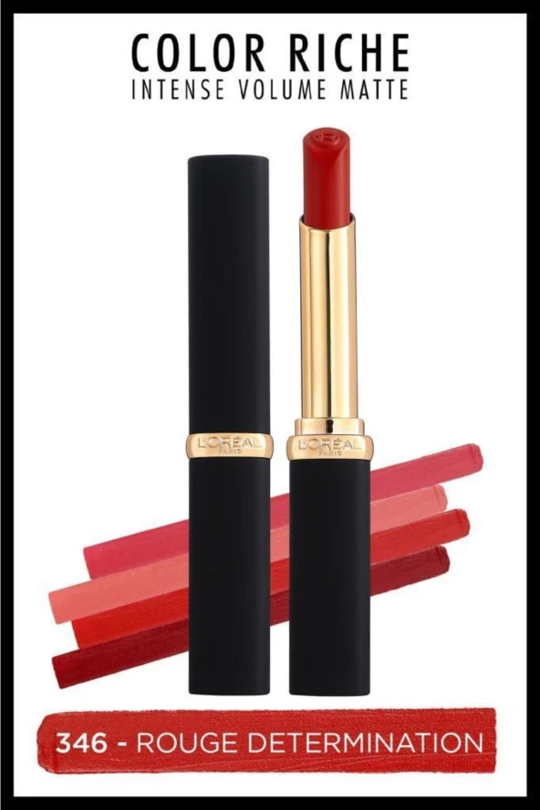 L'Oreal Paris Color Riche Intense Volume Matte Ruj - 346 Rouge Determination ürün görseli 1