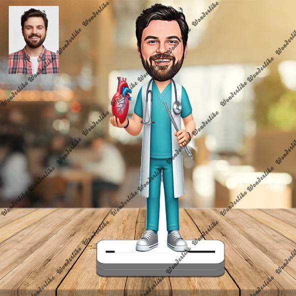 Kardiyolog 3D Ahşap Biblo,Sevgiliye Hediye,Doğum Günü Hediyesi ürün görseli 1