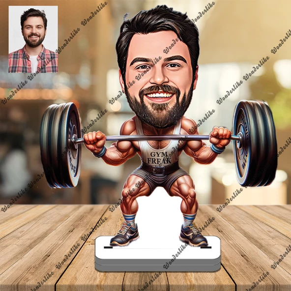 Halterci 3D Ahşap Biblo,Sevgiliye Hediye,Doğum Günü Hediyesi ürün görseli 1
