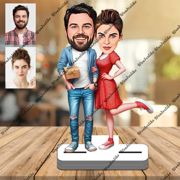Çift Aile 3D Ahşap Biblo,Sevgiliye Hediye,Doğum Günü Hediyesi ürün görseli 1