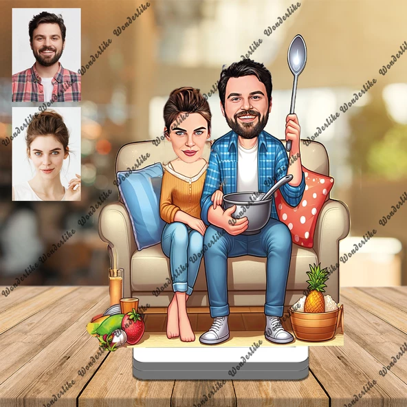 Gurme Aile 3D Ahşap Biblo,Sevgiliye Hediye,Doğum Günü Hediyesi ürün görseli 1