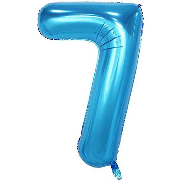 7 Rakam Mavi Folyo Balon 40 inç 100 cm ürün görseli 1