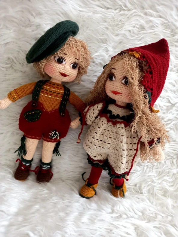 Arel ve Asel Kardeşler Amigurumi Organik Oyuncak ürün görseli 1
