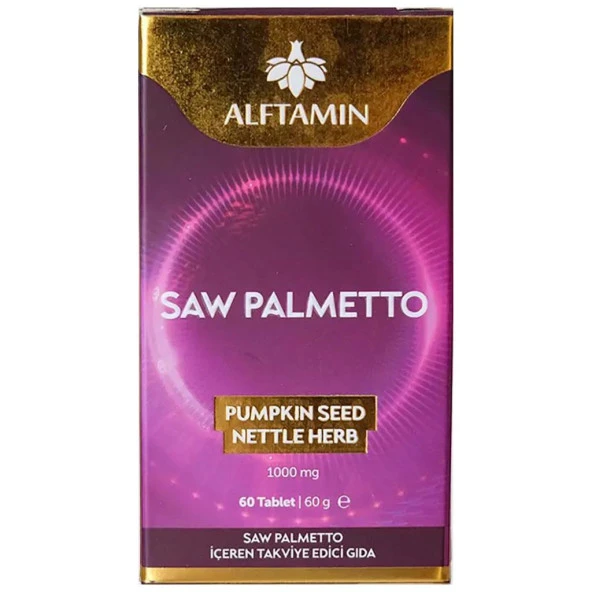 Alftamin Saw Palmetto Takviye Edici Gıda 1000 Mg 60 Tablet ürün görseli 1