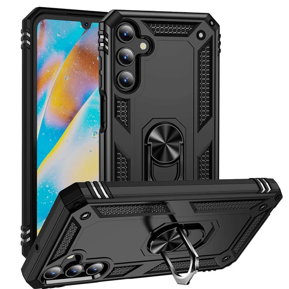 Gpack Samsung Galaxy A15 Kılıf Vega Sert Silikon Tank Standlı Yüzüklü Mıknatıslı ürün görseli 1