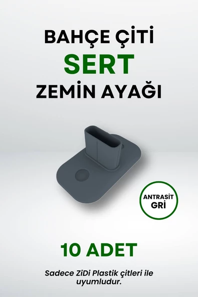 Çit Uyumlu 10'lu Sert Zemin Ayak - Antrasit Gri ürün görseli 1