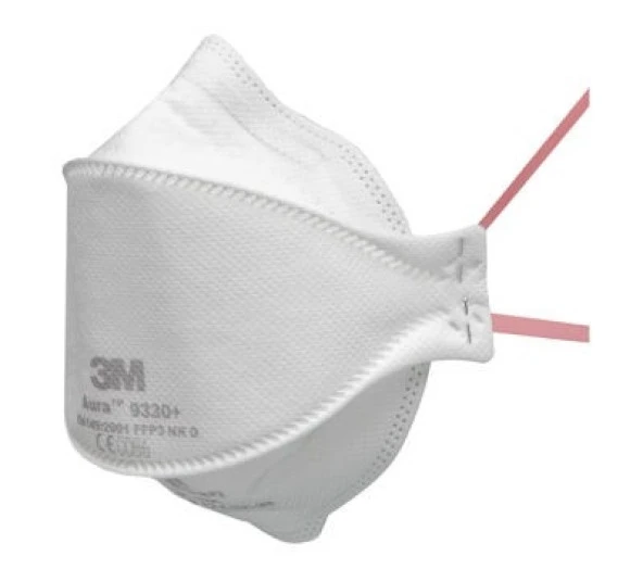 3M 9330  Aura  Ventilsiz Tek Kullanımlık Toz ve Sİs  Maskesi, FFP3 (ORİJİNAK KUTU)  (20 adet) ürün görseli 1