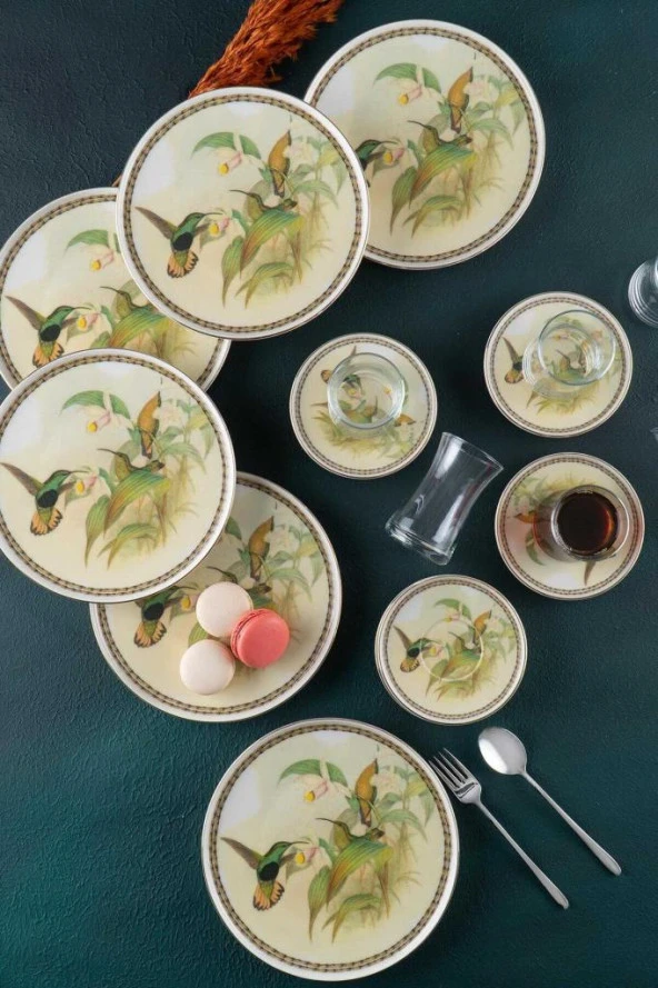 Acar Orina 18 Parça Porselen Pasta-İkram Seti XTL-05581 ürün görseli 1