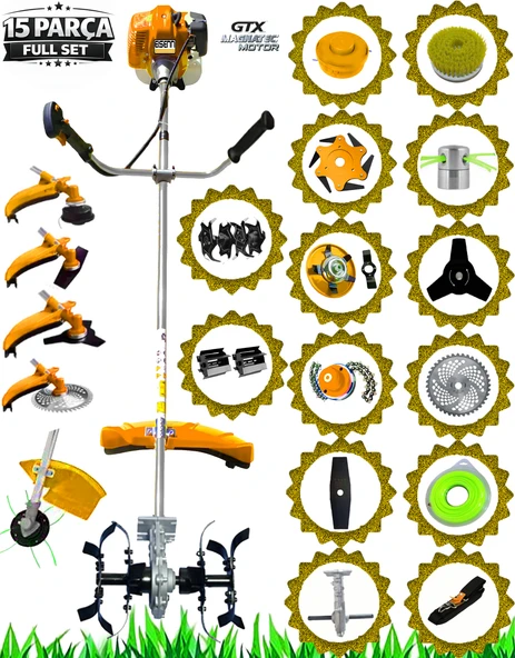 Eısenn German F-801 Full Set 15 Pcs Yan Tipi Benzinli Tırpan + Toprak Eşeleme + Akrobat Çapa Roket Başlık ürün görseli 1