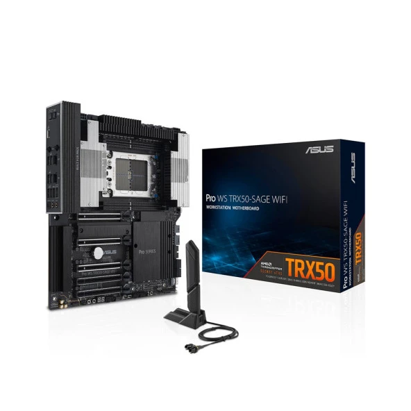 ASUS Pro WS TRX50-SAGE WIFI AMD TRX50 Soket sTR5 DDR5 TR5 CEB Anakart ürün görseli 1