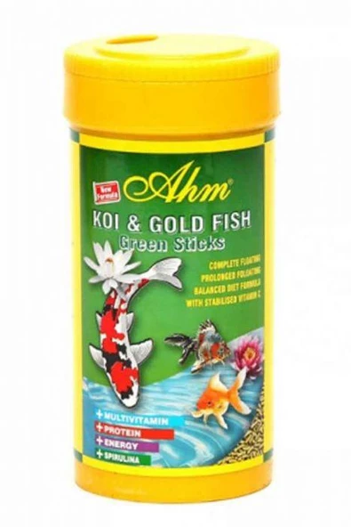 Ahm Koi Goldfish Green Sticks Balık Yemi 250 ml ürün görseli 1