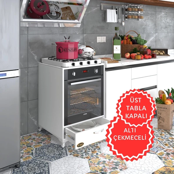 Kenzlife ankastre modülü kabini azot byz fırın ocak dolabı çekmeceli ayaklı sabit tabla ürün görseli 1