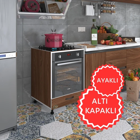 Kenzlife ankastre modülü kabini radon cvz fırın ocak dolabı kapaklı ayaklı ürün görseli 1