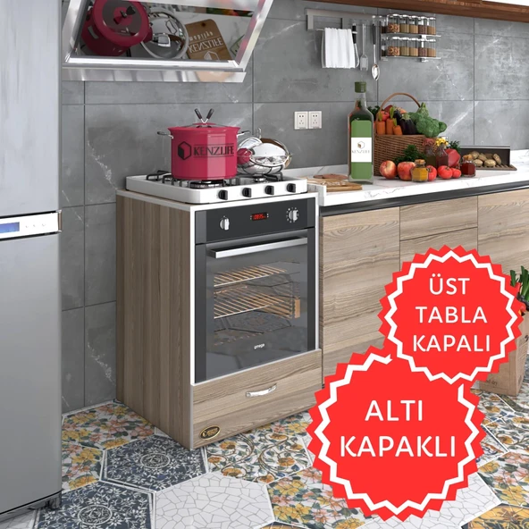 Kenzlife ankastre modülü kabini flor crd kapaklı fırın ocak dolabı sabit tabla ürün görseli 1