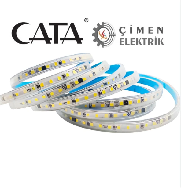 100 METRE CATA CT 220V 10 Cipli Yapışkanlı Beyaz Şerit Led ürün görseli 1