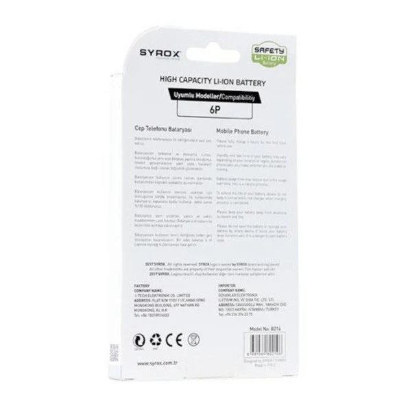 Syrox iPhone 6g Plus Batarya B216 - Resim 3