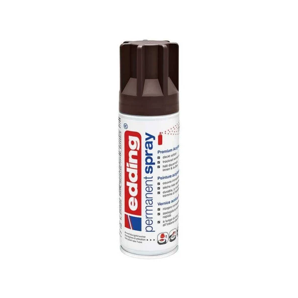 Edding 5200 Permanent Sprey Premium Akrilik Boya Çikolata Mat Ral 8017 ürün görseli 1