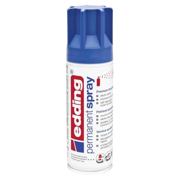 Edding 5200 Permanent Sprey Premium Akrilik Boya Anzer Mavi Mat Ral 5010 ürün görseli 1