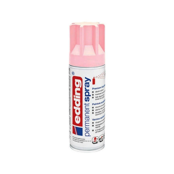 Edding 5200 Permanent Sprey Premium Akrilik Boya Pastel Pembe Mat ürün görseli 1