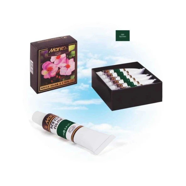 Maries Akrilik Boya Tek Renk 12 ml Sap Yeşil ürün görseli 1