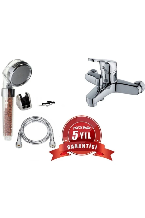 Moonshop Banyo Bataryası Duş Seti Fonksiyonlu Duş Başlığı Batarya Seti / 5 Yıl Garantil ürün görseli 1
