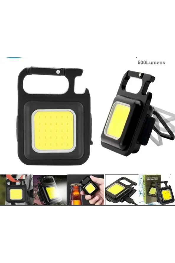 Moonshop Çok Fonksiyonlu Şarjlı Kamp Araç Bisiklet Manyteik Mıknatızlı Poratif Led Reflektör Lamba ürün görseli 1