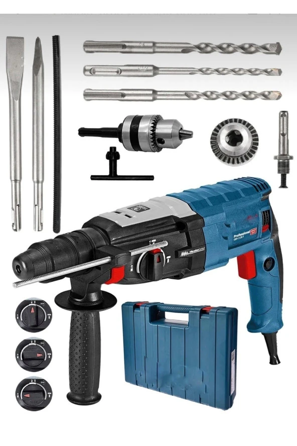 Moonshop Alman Seri 3000W Çelik Şanzuman Bakir Sargılı 2-28 Kırıcı Delici Hilti Matkap 5 Adet Uç ürün görseli 1