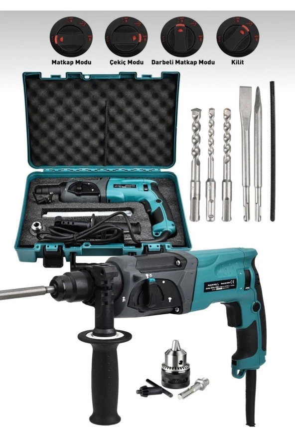 Moonshop Japan 4500W Extra Güçlü Metal Şanzıman Profesyonel Kırıcı Delici Hilti Matkap 5 Uç ürün görseli 1