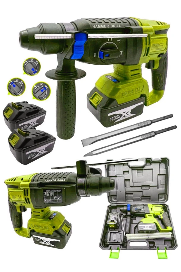 Moonshop Şarjlı 2.6 Kg Kırıcı Delici Çift Akülü 124 Vf 3 Fonksiyon Kırıcı-Delici-Kırıcı Delici Hilti Matkap ürün görseli 1