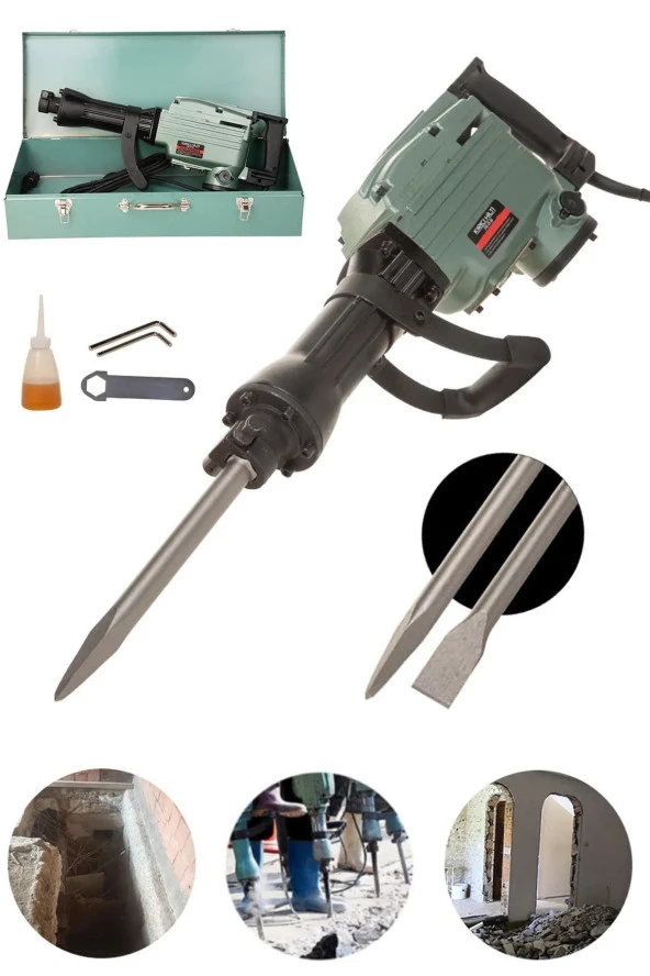 Moonshop 4500 Watt Metal Bakır Sargı 65 Kg Hilti Profesyonel 95 Joule Kırıcı Hilti Matkap 2 Adet Uc Hediyeli ürün görseli 1