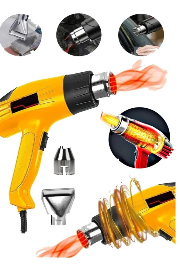 Moonshop Pro Seri Profesyonel 3500Watt Darbeye Dayanıklı Kademeli Sıcak Hava Tabancası Hediyeli Ürün ürün görseli 1