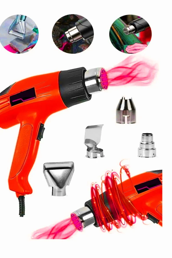 Moonshop Pro Alman Teknoloji 2950 Watt Darbeye Dayanıklı Kademeli Sıcak Hava Tabancası Hediyeli Ürün ürün görseli 1