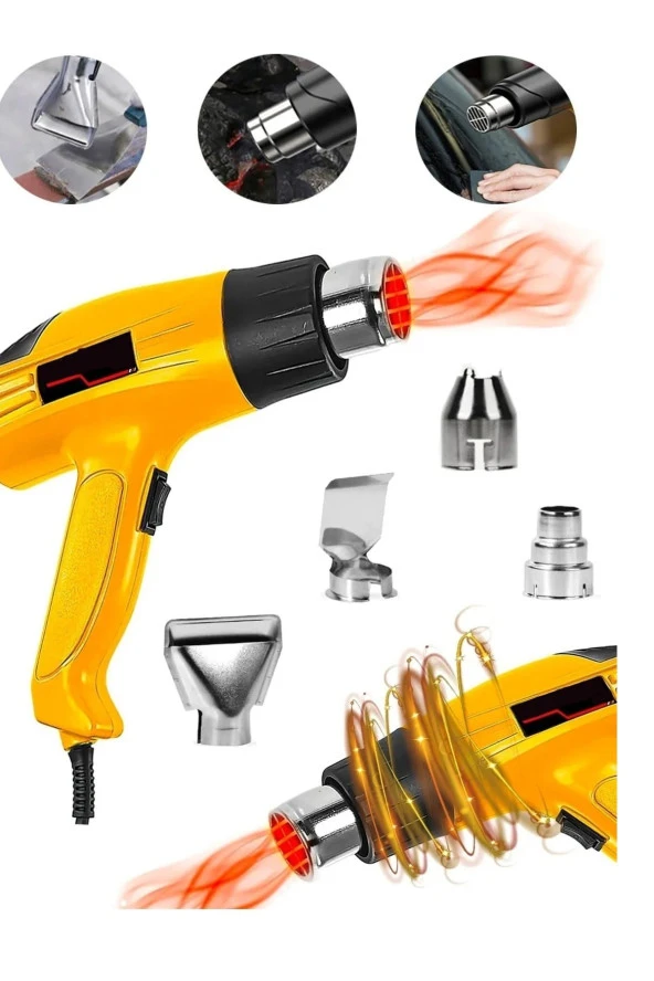 Moonshop Pro Japan Teknoloji 4800 Watt Darbeye Dayanıklı Kademeli Sıcak Hava Tabancası Hediyeli Ürün ürün görseli 1