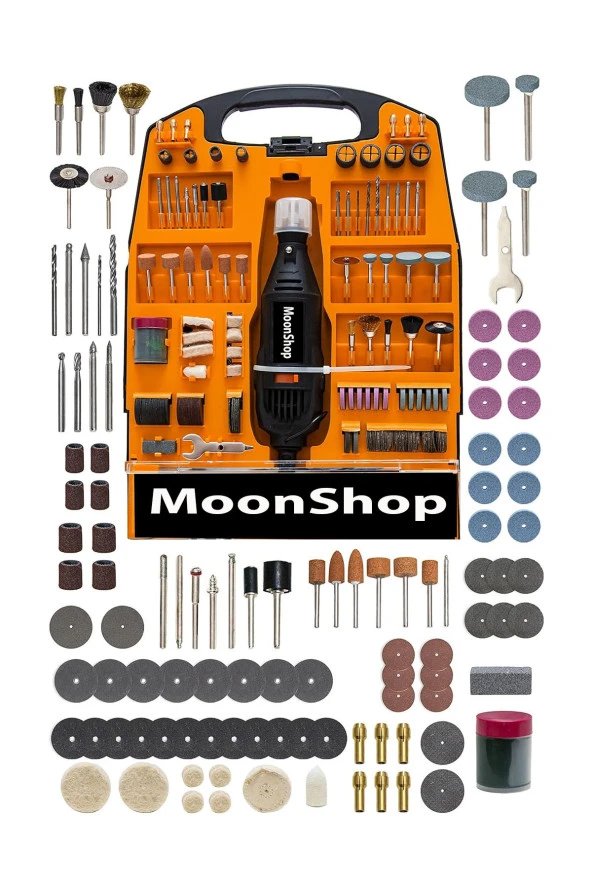 Moonshop Alman Teknoloji 1000 Wf Çok Amaçlı Devir Ayarli 300 Parça Hobi Gravür Seti El Motoru Usta Set ürün görseli 1