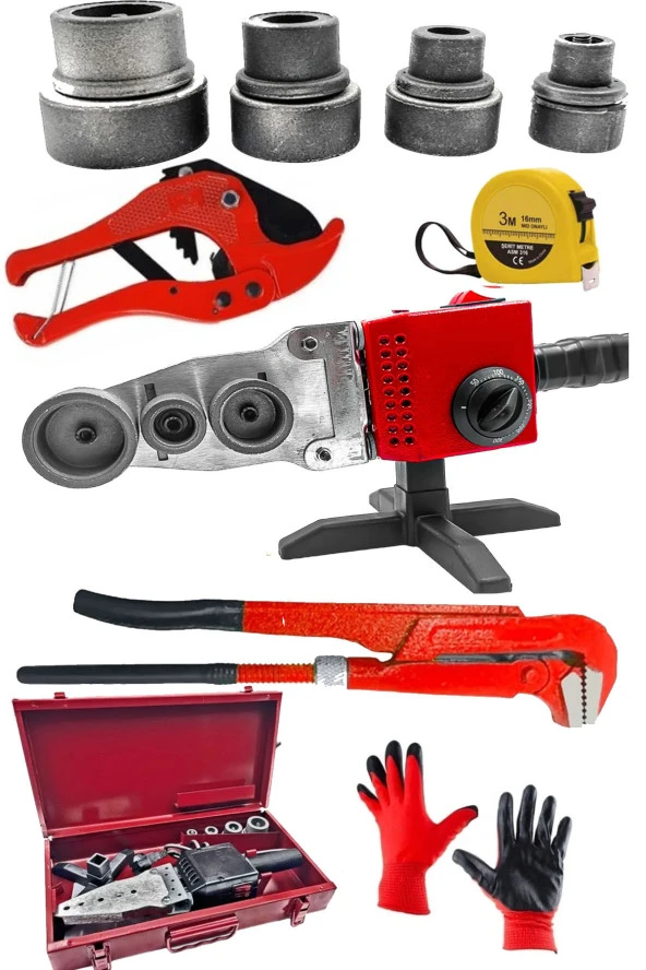Moonshop Pro Çift Residanslı Isı Ayarlı Pprc Büyük Plastik Boru Kaynak Makinesi Metre Maşalı Boru Anahtarı ürün görseli 1