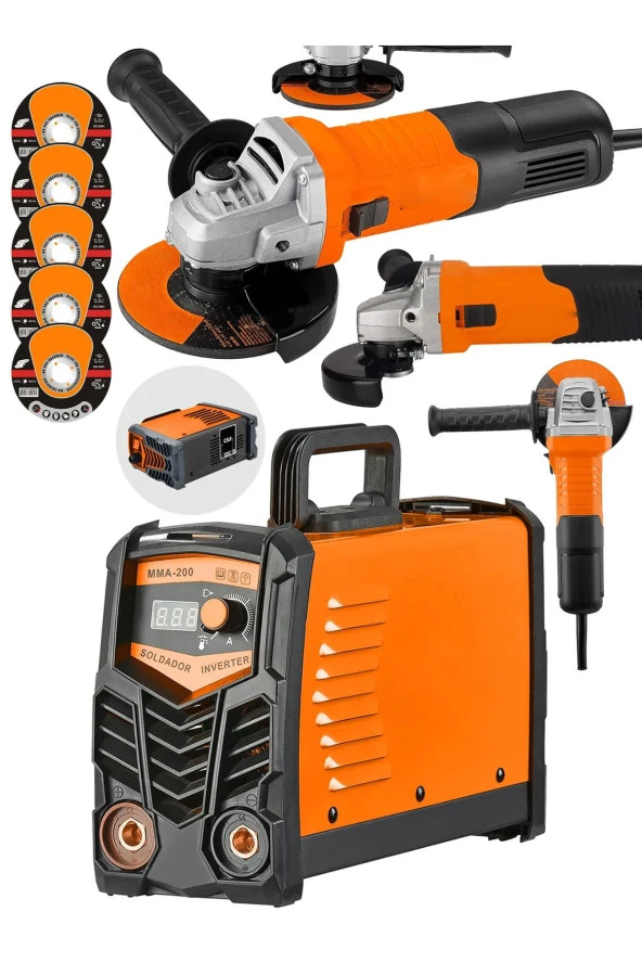 Moonshop Pro Alman 200 Amper Profesyonel Dijital Göstergeli Invertör Kaynak Makinesi + Avuç Taşlama Hediyeli ürün görseli 1