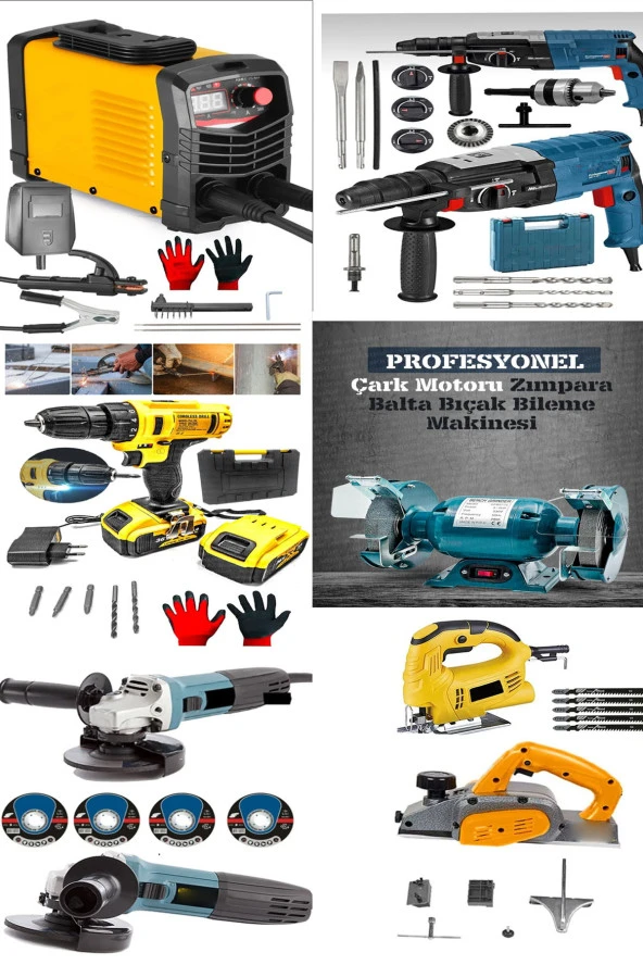 Moonshop Pro Full Alman İnvertır Kaynak Hilti Matkap Taşlama Taş Motoru Planya Dekupaj Hediyeli Set. ürün görseli 1