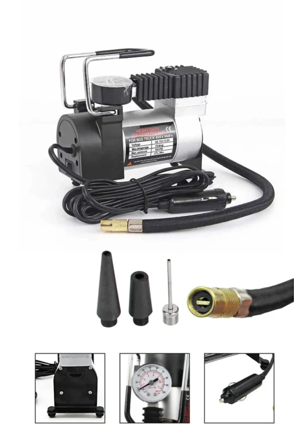 Moonshop Yüksek Kalite Taşınabilir 150Psi 12V Top Bisiklet Minicar Lastik Şişirme Pompası Hava Kompresörü Kit ürün görseli 1
