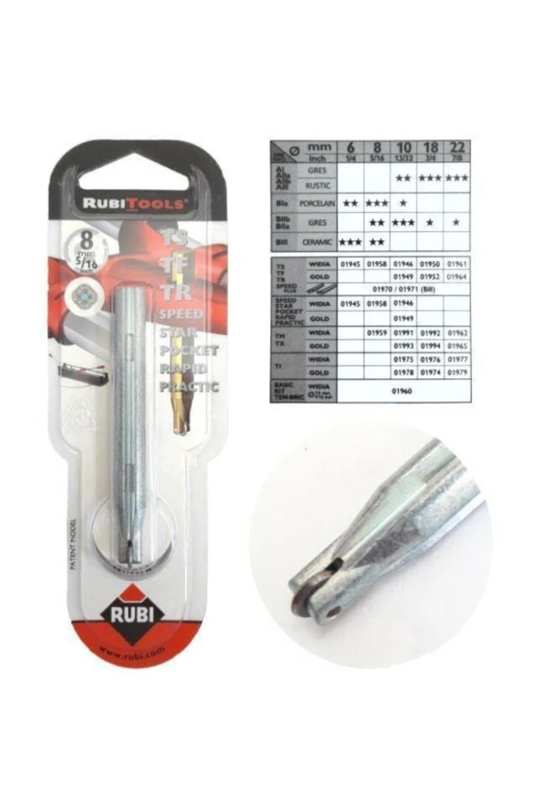Moonshop Rubi 8 Mm Seramik Kesme Elması 5/16 Elmas Uç ürün görseli 1