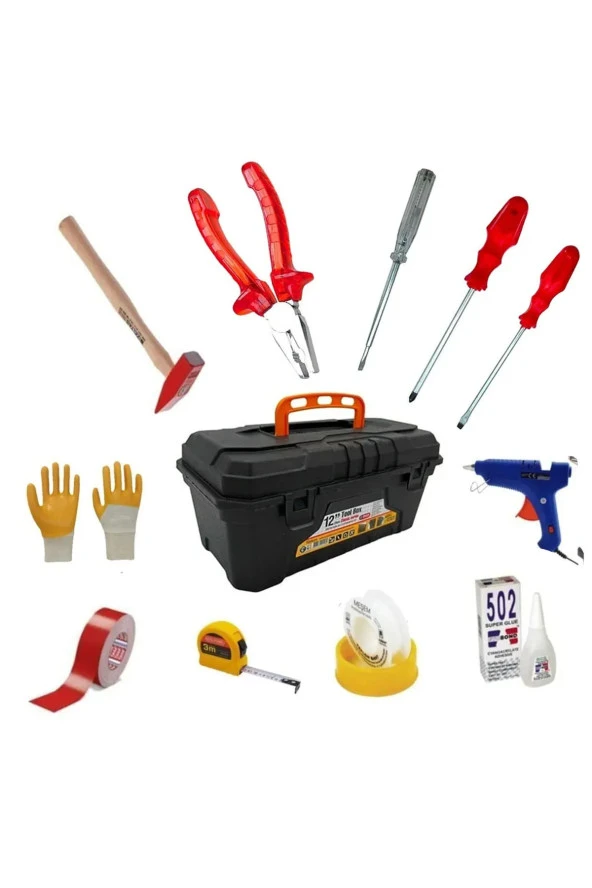 12 Parça Full Takım Çantası Dolu Alet Hırdavat Takım Çantası Avadanlık Full FULLSETLİYENİ ürün görseli 1