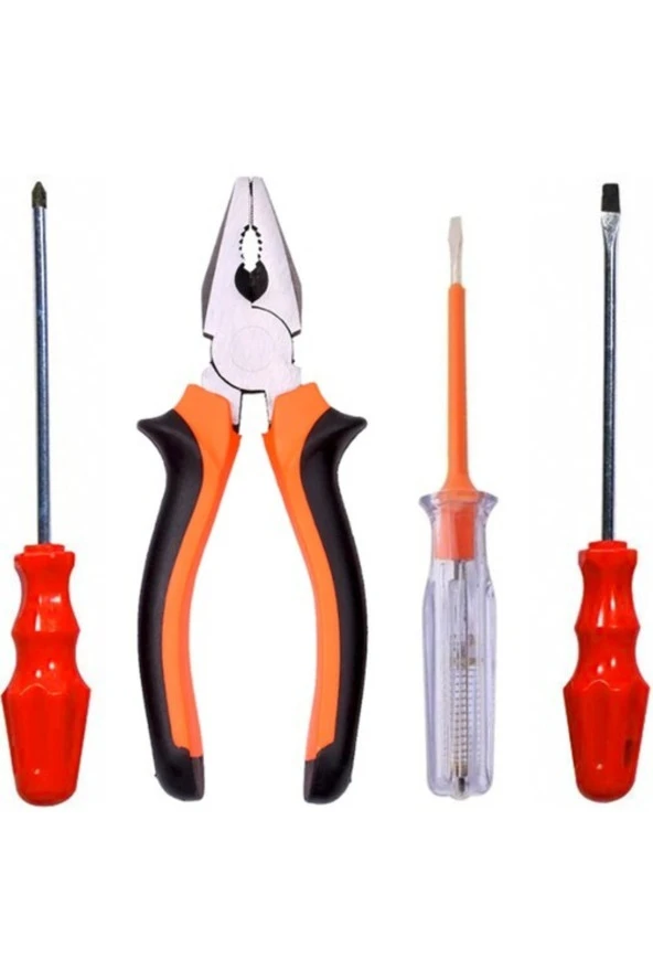 Moonshop Pense Kontrol Kalemi Yıldız Ve Düz Tornavida Tamirci Seti 4'Lü Set ürün görseli 1