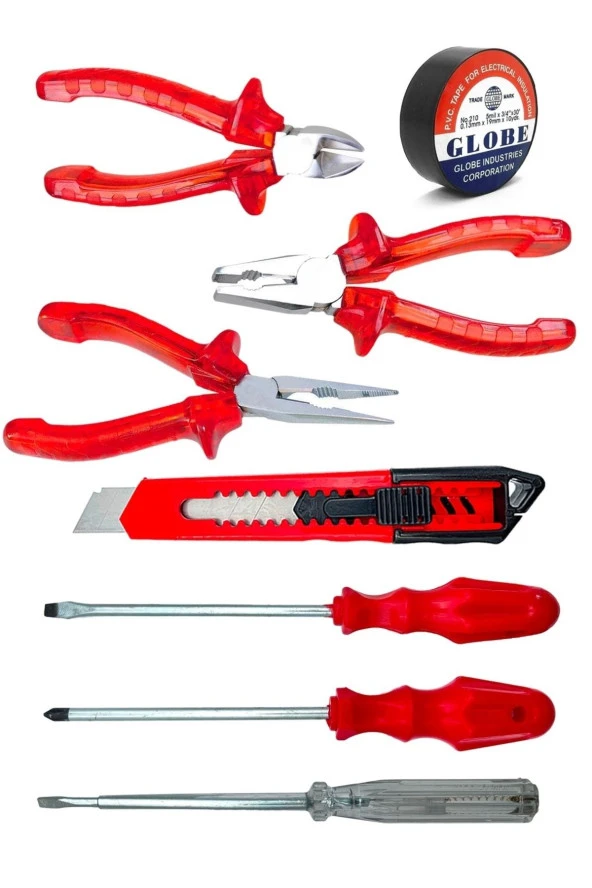 Moonshop 3 Lü Pense Set 3 Lü Tornavida Takımı Elektrik Bandı Falçata Hediiyeli Set ürün görseli 1