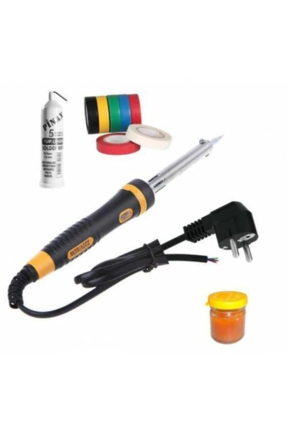 Moonshop 60 Watt Leyim Seti Topraklı Kaliteli Lehim Tabanca Tüp Set Kalem Havya Makinesi 4 Parça Tamir Set ürün görseli 1