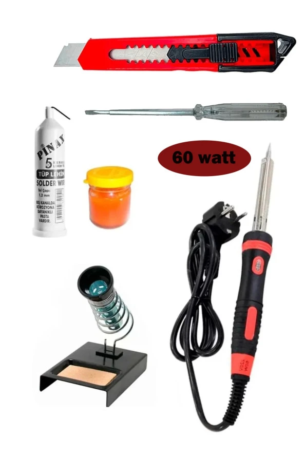 Moonshop 60W Lehim Makinesi Kalem Havya Leyim Tel Pasta Stand Tam Set Falçata ürün görseli 1