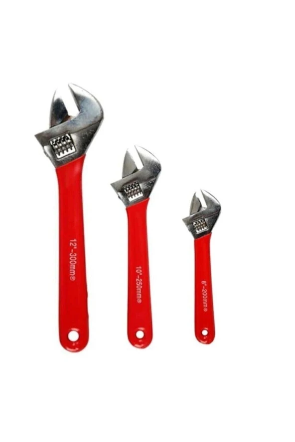 Moonshop Kurbağacık Ingiliz Anahtarı Seti Takımı 8" 10" 12 Ayarlı Anahtar Set ürün görseli 1
