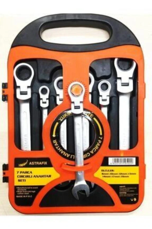 Moonshop Makro 7 Parça Mafsallı Cırcır Anahtar Seti Cırcır Set 8-19 Mm ürün görseli 1