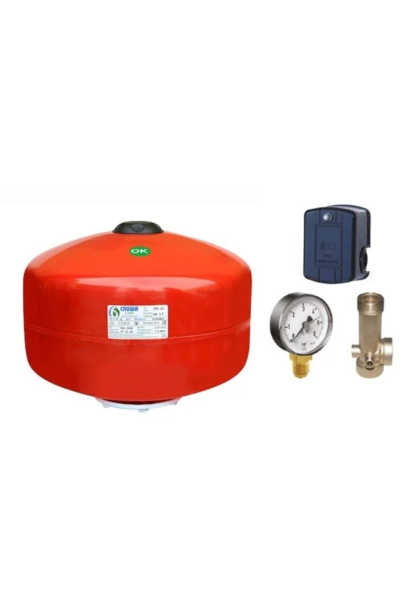 Moonshop 24 Litre Italyan Kafa Küre Takımı Su Pompası Hidroforu Seti 24 Lt Küre Hidrofor Genleşme Tankı ürün görseli 1