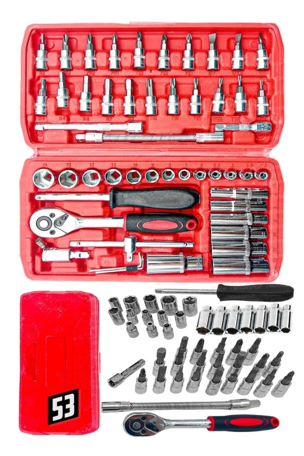 Moonshop Germany Cr-V Max 1/4 Cırcırlı 53 Parça Lokma Anahtar Takımı Bits Uç Seti Tam Set ürün görseli 1