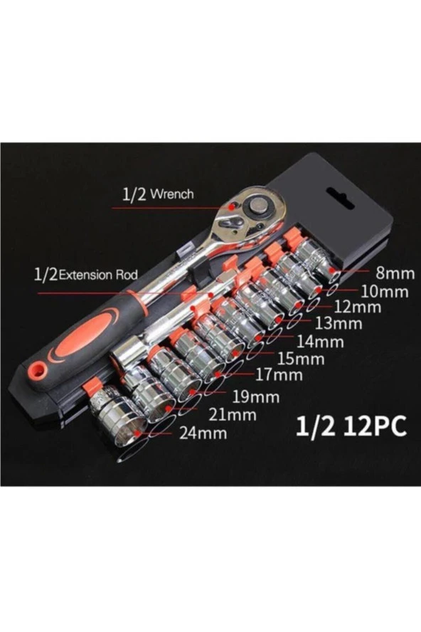 Moonshop 12 Parça Lokma Seti Standlı Cırcır Set Kaliteli Lokma Takımı Anahtar Seti Anahtar Takımı ürün görseli 1