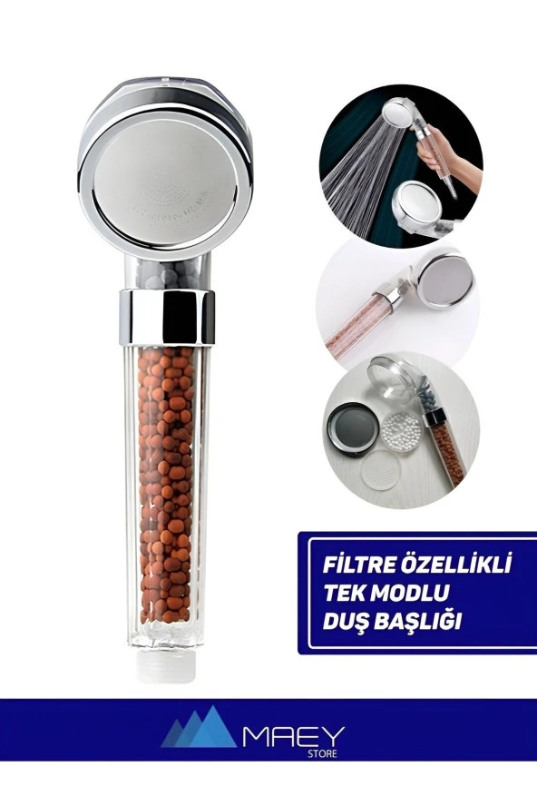 Filtreli Su Tasarruflu Ve Boncuklu Duş Başlığı Tazyikli El Duşu ürün görseli 1